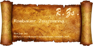 Rombauer Zsuzsanna névjegykártya